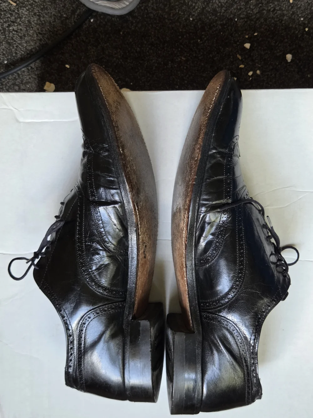 Classic Black Leather Wingtip Derby Shoes